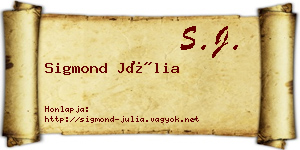Sigmond Júlia névjegykártya