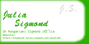 julia sigmond business card